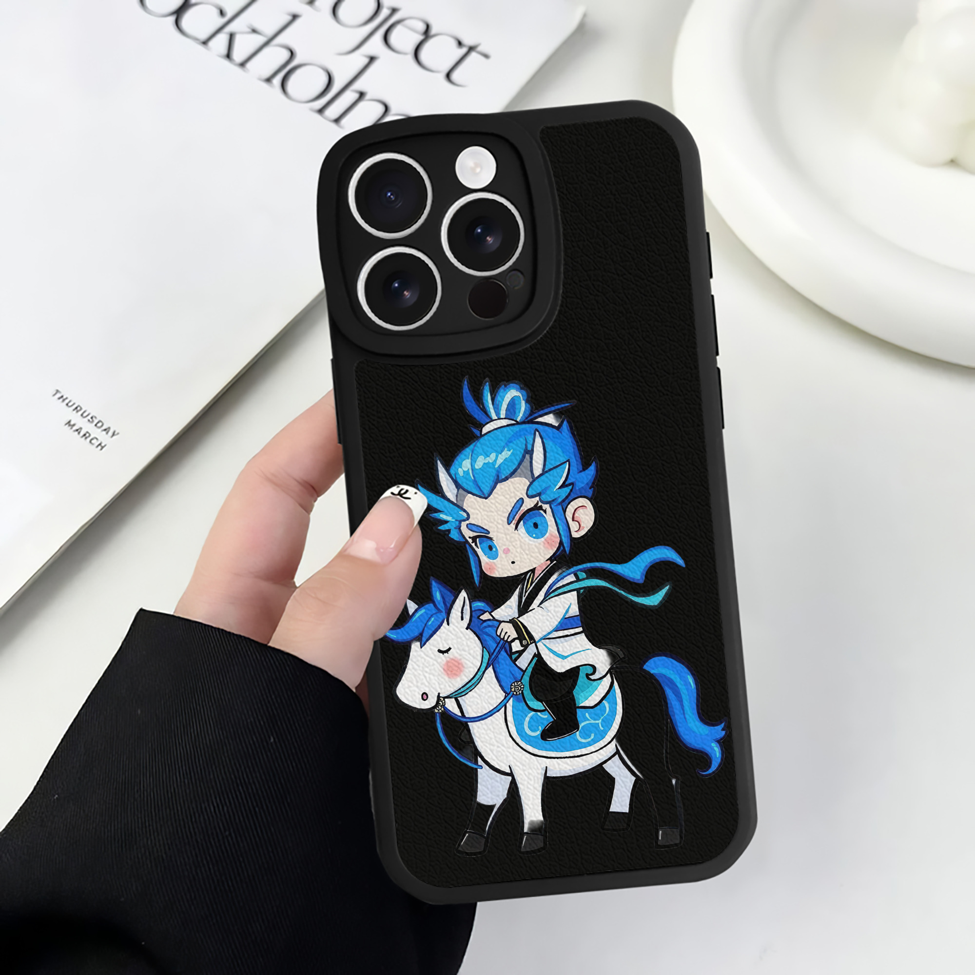 （画像用） Ne Zha 2 ナタ 魔童の大暴れ 【iPhone 16シリーズ対応】シリコンスマホケース（レザー調） 材質：シリコン